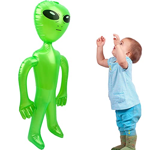 Green Inflatable Alien Figures Set - 15 Jumbo Party Decorations for Space & Halloween Themes