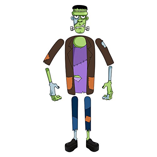 Build-A-Frankenstein Halloween Wall Decals - Reusable Peel & Stick Decoration