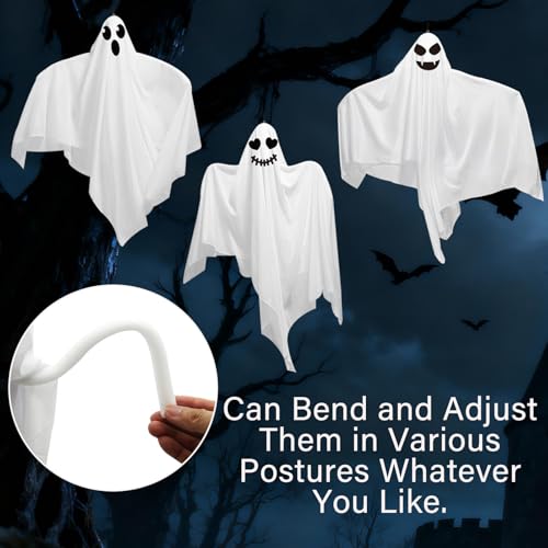 Halloween Hanging Ghost Decorations Set - 31.5 Inches, Outdoor & Indoor Spooky Decor