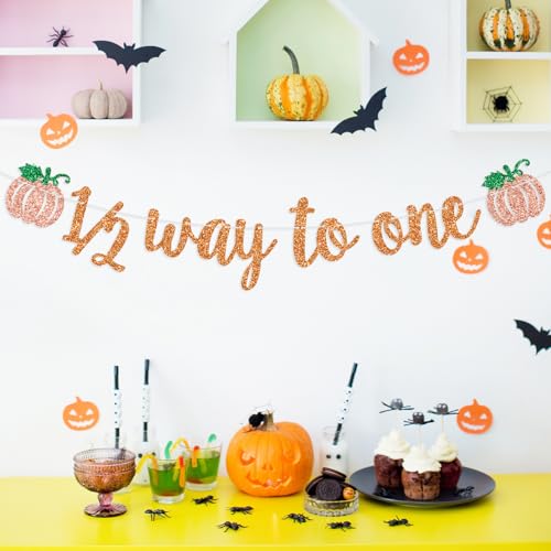 Fall Baby Shower Banner - Half Birthday Pumpkin Decorations for Kids