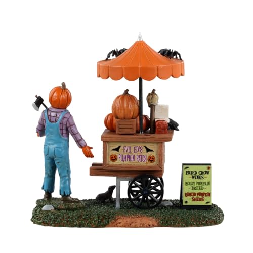 Lemax Pumpkin Patch Vendor Figurine - Halloween Village Decor, Gray, 4.1 Inches