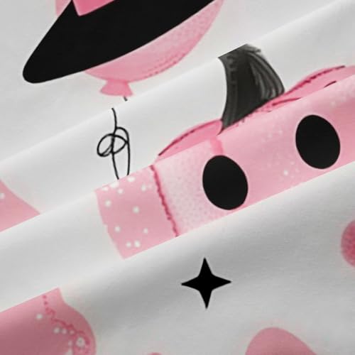 Halloween Blackout Curtains 42 x 84 Inch - Pink White, Pack of 2