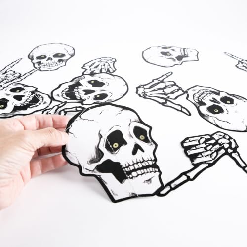 Halloween Skull Garland Skeleton Party Decorations 6 Pcs - Spooky Banners for Haunted House & Gothic Events
