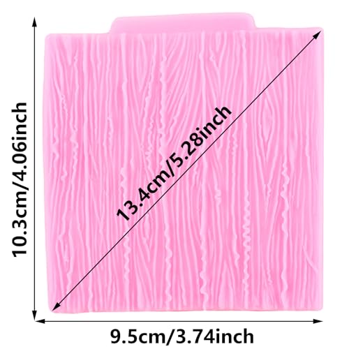 Wood Grain Tree Bark Silicone Mold for Cake Decorating - Style A