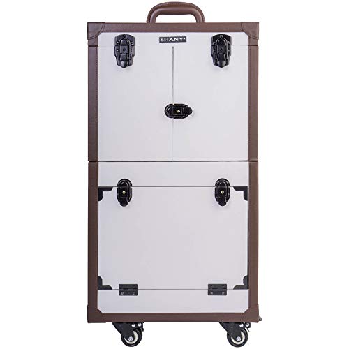 Pro Makeup Artist Trolley Case - Large White Rebel Series with Lockable Compartments