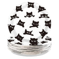 Black Cat Birthday Party Paper Plates 9 Inch Disposable Set - 50 Pieces