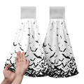 Halloween Hanging Kitchen Towels with Spooky Bats - Hand Tie Towel for Halloween Decor