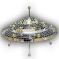 Disco Ball UFO Spaceship Decor - Reflective Mirror Art Craft, 9x6.3 inch