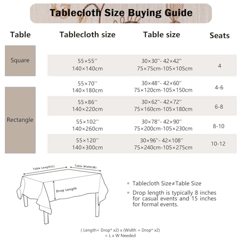 Joyfol Day Rustic Fall Rectangle Tablecloth 55x120 Inches - Coffee Berry Variation