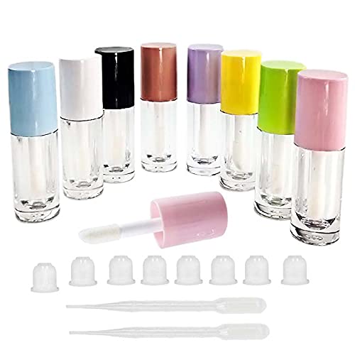 COSIDEA 30pcs Pink Empty 6ml 0.2oz Lip Gloss Tubes with Big Doe Foot Wand，Round Lipgloss Containers，Concealer Tube Cosmetic Packing Container Bulk Wholesale