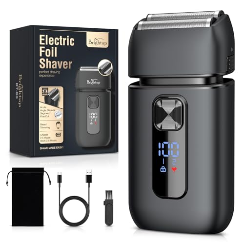 Brightup Men's Electric Foil Shaver - Black, Close & Comfortable Shaving