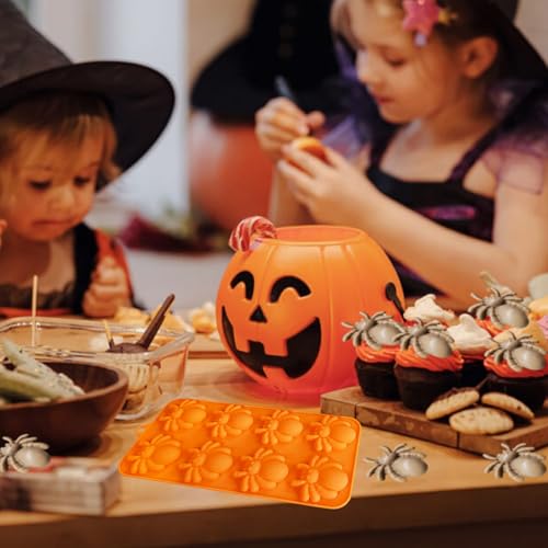 Halloween Spider Silicone Mold for Candy & Cake Decorations, 8 Cavity