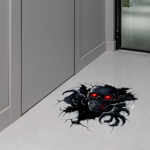 Halloween Floor Wall Decor Peel and Stick 3D Horror Skull Stickers - Variation of Halloween Wall Stickers 2