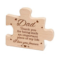 Father's Day Wooden Puzzle Sign - Dad Keepsake Plaque for Home & Desk Decor