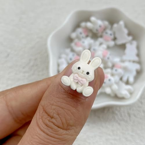 30Pcs Bunny Nail Art Charms - 3D Easter Rabbit Nail Decorations for Acrylic Nails