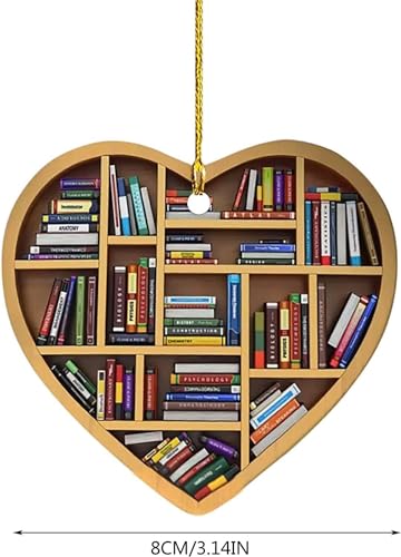 Christmas Reading Book Ornament - Acrylic Tree Decoration for Book Lovers