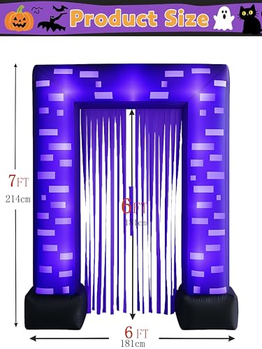 7.4FT Halloween Inflatable Car Decoration Kit with LED Arch for Trunk or Treat