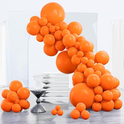 PartyWoo Orange Balloons 85pcs - Matte Fall Color, Different Sizes, Variation Y9