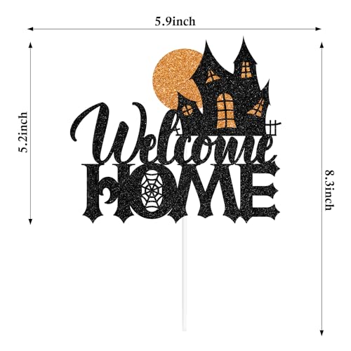 Halloween Ghost Cake Topper with Welcome Home Message - Spooky Party Decoration