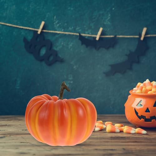 Resin Fake Pumpkin Halloween Fall Decor - 13.5x17.2cm Orange Pumpkin for Indoor Outdoor Use