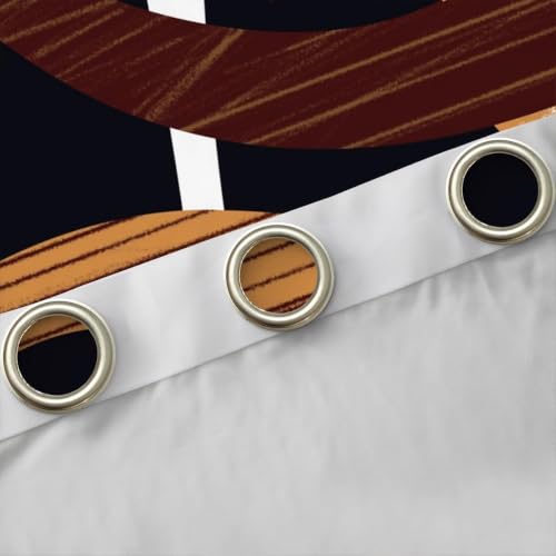 Castle Fairy Geometric Blackout Curtains 42x84 Inches - Pack of 2, Black, Red, Yellow, Circle Variation 11