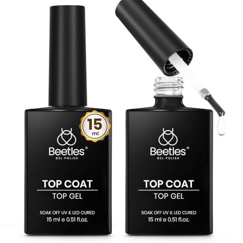 Beetles Gel Top Coat No Wipe High Gloss Clear 15ml - H-Clear-2