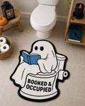 White Ghost Halloween Bath Mat - 2'2" x 1'9" Non Slip Toilet Rug, Cute Ghost Bathroom Decor