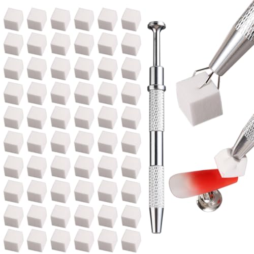Ombre Nail Sponges with Grabbing Pen - 100 Mini Manicure Tools for Gradient & Aura Nail Art