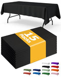 Black Plastic Rectangle Tablecloth 54 x 108 Inches - 15 Pack for Events