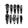 Black Dog Paw Gothic Press-On Nails - Long Stiletto, XS Variation #076