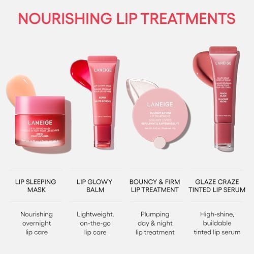 LANEIGE Summer Glaze Craze Duo: Serum-Infused Lip Tints for Plumping Hydration & Shine in Raspberry & Blueberry Shades