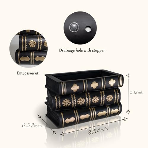 Gothic Book Vase - Black Magic Tome Flower Pot & Candy Bowl Decor