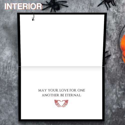 Halloween Skeleton Hands Heart Shape Greeting Card - Variation HS-273