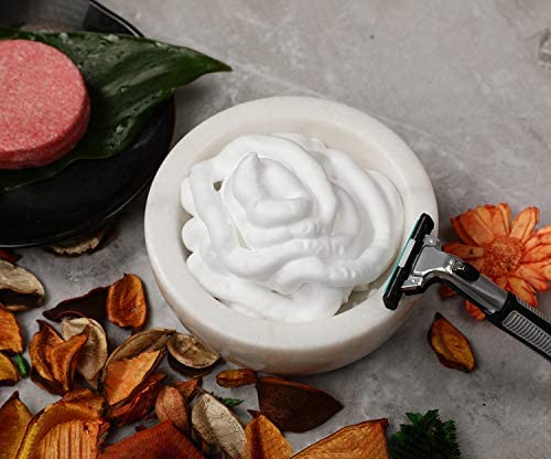 URBAN SOMBRERO ShayVe Bowl for Shaving Soap & Cream - Marble Shave Bowl For Soap & Cream - Exquisite Heat Insulated Wet Kit Addition (White)