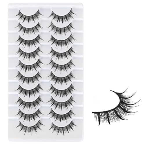 Losha Spiky False Eyelashes Wet Look Manga Lashes - 10P Wet01
