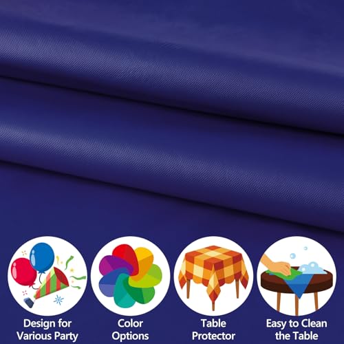 Navy Blue Disposable Tablecloth 54x108 Inches 10 Pack Leakproof & Sturdy