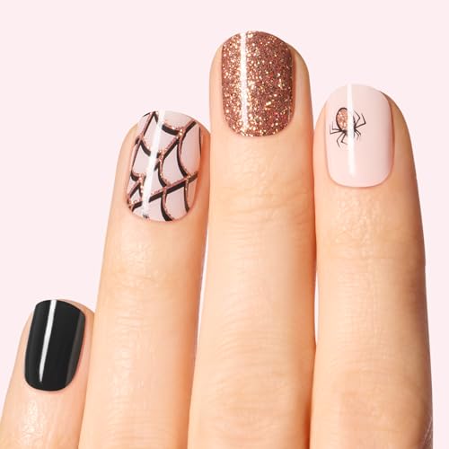 Arachnophobia Nail Strip Set - Long Lasting, Chip Resistant Semi-Cured Gel Manicure