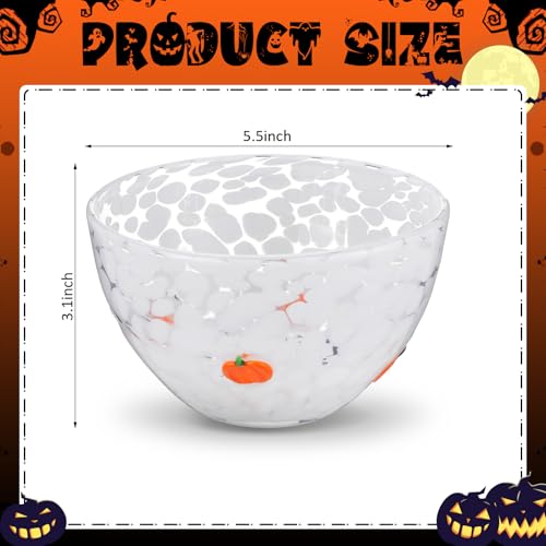 Pumpkin Icon Glass Bowls - Harvest Fall Salad Mixing Set for Kitchen & Parties