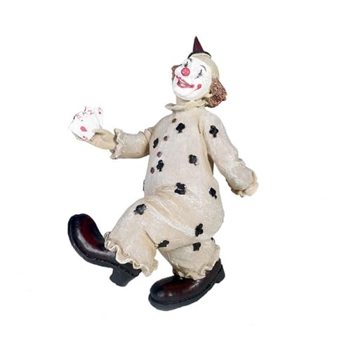 Small Circus Clown Resin Sculpture for Halloween Home Decor - 9 Inch