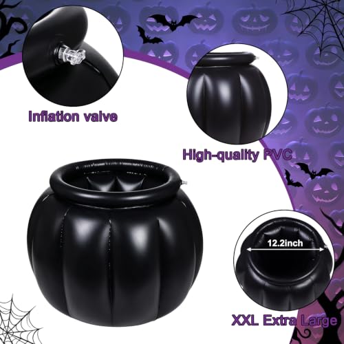 Inflatable Halloween Candy Bowl 22x18 Black Cauldron Bucket Large Trick-or-Treat Container