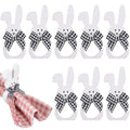 Wooden Easter Bunny Napkin Rings - White, Set of 8 for Table Decoration