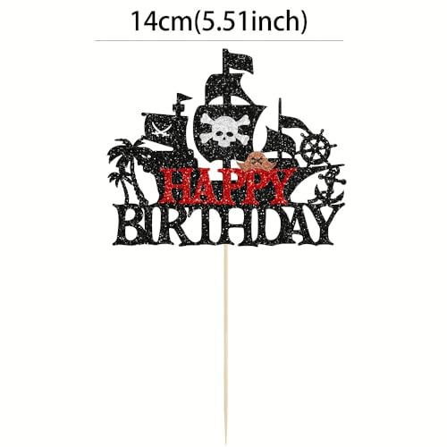 Pirate Cake Topper with Pirate Ship Variation - Pirate Party Decoration