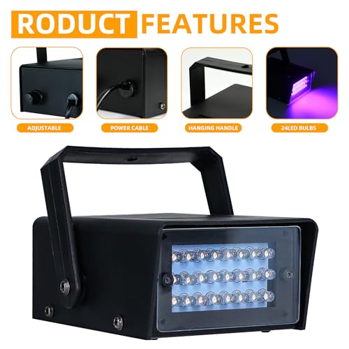 Purple 24 LED Mini Strobe Light for Party & Dance Indoor Outdoor