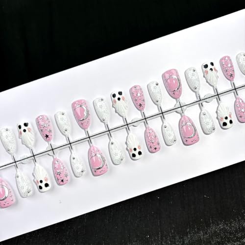 Halloween Press-On Nails 3D Ghost Pumpkin Spider Web Style - Variation of THIS listing