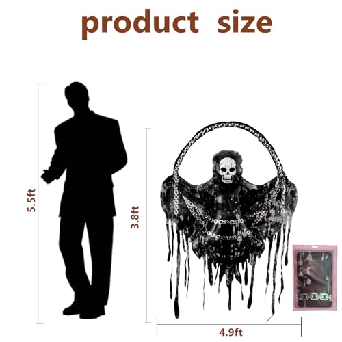 Halloween Hanging Skeleton Balloon - Grim Reaper Variant, 55 Inch, Indoor Outdoor Decor