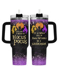 Three Witches 2 Glitter Tumbler with Handle - Halloween Spooky Lover Gift 40oz