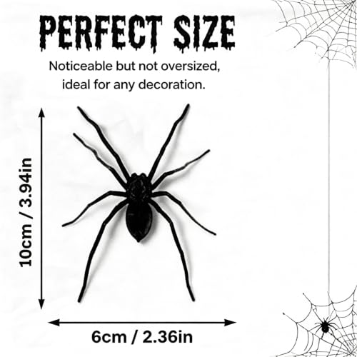 6 Pack Realistic 3D Spider Magnets for Fridge Car Garage Halloween Decor