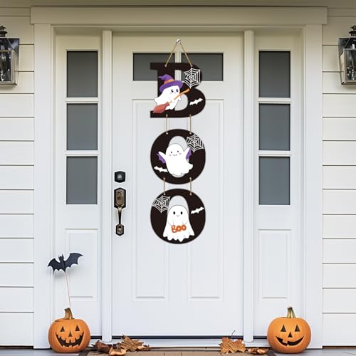 Halloween Door Decorations Ghost Boo Sign Wall Hanging Festive Decor