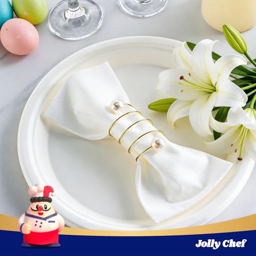 JOLLY CHEF Disposable Bathroom Hand Towels 1000 Count - White Guest Napkins