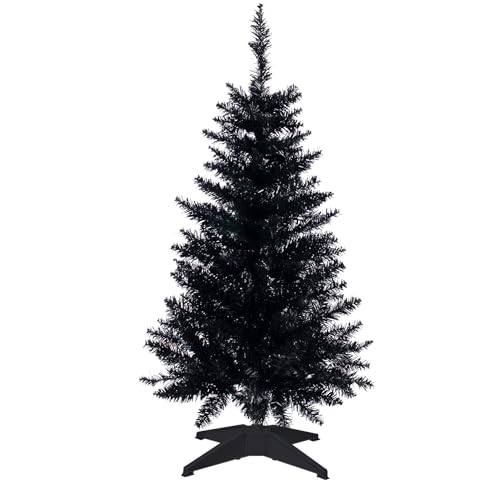 4FT Black Artificial Christmas Tree - Small Tabletop Holiday Decor - Senjie Variation